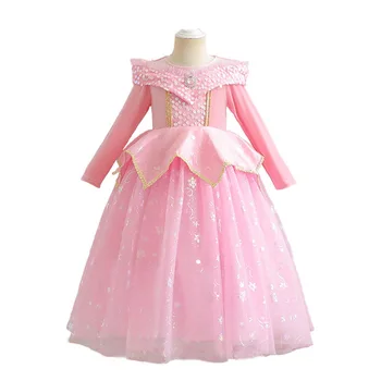 4-12 ročná dievčina jeseň šaty 20.22 miliónov svätého festival dievča dlhý rukáv princezná šaty party šaty