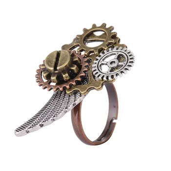 Spojovanie Výstroj Anjel Krídla Nastaviteľné Vintage Prsteň pre Mužov, Ženy Steampunk Krúžok Cool Retro Šperky Príslušenstvo Horúce Predaj Grile Darček