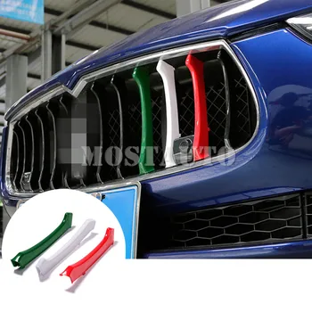 Pre Maserati Ghibli ABS Prednej maske Chladiča Trim Vložte Kryt 2014-2017 3ks Auto Doplnky Interiéru Auta Dekor Auto Výbava