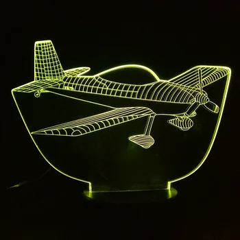 Nové 3D Vzduchu Obyčajný Lietadla Lampa Farebné Zmeny Remote Touch Usb Led Nočné Svetlo Domova Kreatívny Darček