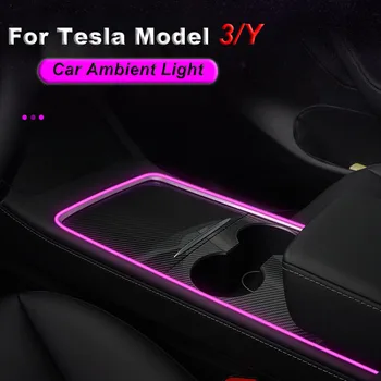 Auto Centrálne Riadenie Okolitého Svetla IOS/Android App Control Center Konzoly Farebné LED Svetlá Pre Tesla Model 3 Model Y