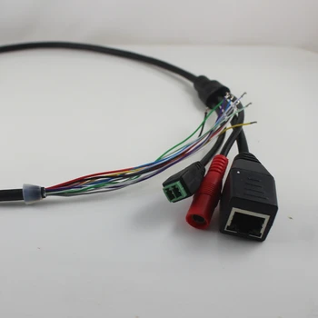 LAN kábel pre CCTV IP kamera doske modulu, IPcamera chvost kábel,Jedného stavu LED,RJ45 konektory samica s Terminlas