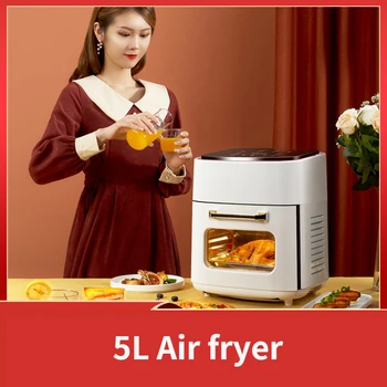 5L Vzduchu Fryer Multi-function Veľkú Kapacitu, Automatická Inteligentná Elektrická Rúra pre Domáce Varenie Pizza Pec Oil-free Living Fryer