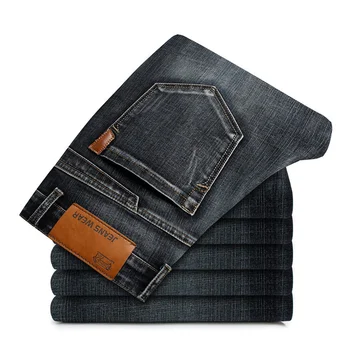 2022 Nové Módne Mens Black/ Blue Jeans Mužov Bežné Slim Strečové Džínsy Klasický Džínsové Nohavice Nohavice Plus Veľkosť 28-40 Vysokej Kvality