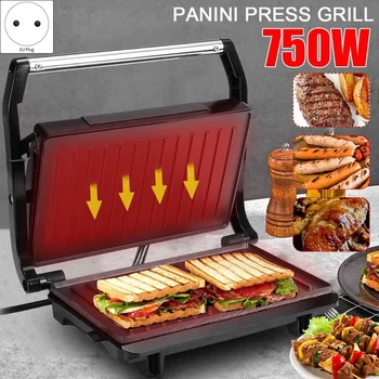 750W Domácnosti Mini Steak Stroj Hamburger Vyprážané Vajcia Elektrické sendvičovač Non Stick Povrch Gril, Hriankovač EÚ Plug