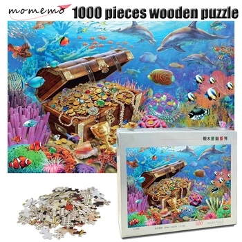 MOMEMO Ponorka Poklad Dospelých Puzzle Drevená Skladačka Puzzle 1000 Kusov Dekompresný Puzzle Hra pre Deti, Vzdelávacie Hračky