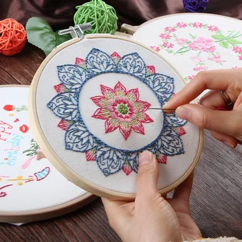Vyšívanie DIY Výšivky Súprava Pre Začiatočníkov Vzor Vytlačené Kvet Cross Stitch Nastaviť Šitie Umenie Ručné Remeselné Maľovanie Domova