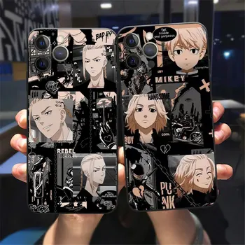 IPhone prípade Anime Tokio Revenger Pre iPhone 13 12 11 Pro Max Xs Xr 6 8 7Plus 12 13Mini Čierne Mäkké silikónové Šošovky ochranný Kryt