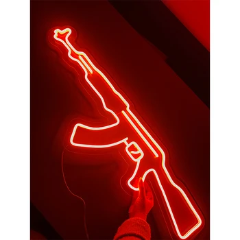 Led Zbraň AK47 Neónové Značky pre CSGO herňa Steny Spálne Dekor Flexibilné Neónové Svetlá Hra Rood Dekor Darček