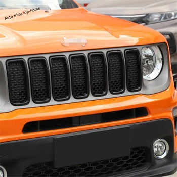 Yimaautotrims Predné Vedúci Centrálnej Mriežka Gril Dekoratívne Rám Kryt Výbava vhodný Na Jeep Renegade 2019 2020 ABS Exteriérových Líšt