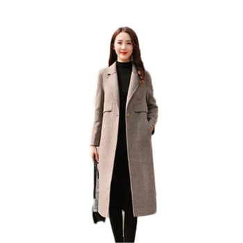 Nové 2022 Zimné dámske Vlnené Kabáty Vysokej Kvality Lady Trendy Femme Mujer Dlho Zmes vrchné oblečenie Žien Zvrchníky N749