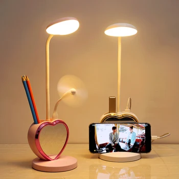 Kreatívne Make-up Zrkadlo Stôl Lampy Milenca Dievča, Márnosť Nočné Osvetlenie Spálne Bielizníka Osvetlenie Multifunkčný LED Stmievač, stolná Lampa