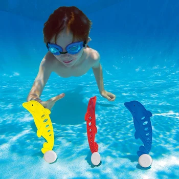 Chlapec Dievča Plávať Hračky DivingTraining Dolphin Tvar Bazén Vodné Hračky 3pc/set