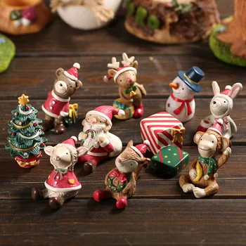 Kreatívne Živice Figúrky Miniatúrne Roztomilý Zvierat Santa Claus, Vianočné Akvárium Víla, Záhradné Dekorácie Darček Pre Deti