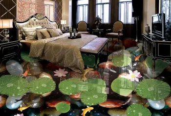 vlastné 3d poschodí foto tapety Squid lotus, Spálne, obývacej izby, kúpeľne, kuchyne, 3 d tapety na steny 3d podlahy, maľovanie
