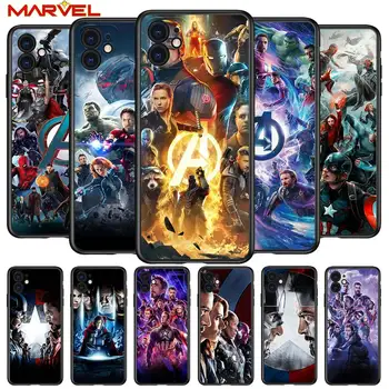 Marvel Avengers hrdina pre Apple iPhone 12 Pro Max Mini 11 Pro XS Max X XR 6S 6 7 8 Plus 5S SE2020 Soft Black Telefón Prípade