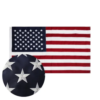 Nylon Výšivky Americkej Vlajky 3x5 FT Vyšívané Hviezdy a Pruhy USA AMERICKÉ Národné Vlajky, Bannery