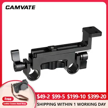 CAMVATE 15 mm Dual Tyči Clamp Adaptér S Vertikálnym Pripojením Doska & Nastaviteľné Palec Gombík Pre 15 mm LWS Rod Systém Podpory