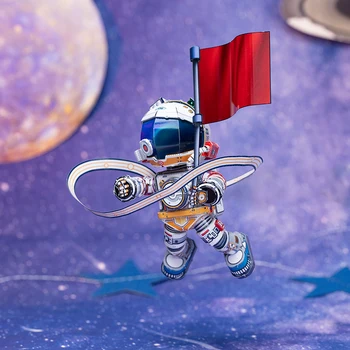 Umenie Model MU 3D Kovov Puzzle Astronaut s Červenou Vlajkou model súpravy DIY Laserom Rezané Puzzle Skladačka Hračka Pre Deti,