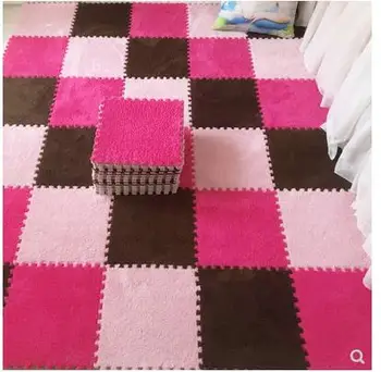 Semiš, šitie koberec spálňa plná roztomilý posteli poschodí námestie obývacia izba penové puzzle