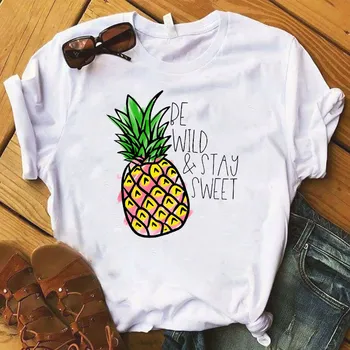 2021 Nové Ananás je Ovocie Oblečenie T-shirt Módne Ženy Bežné Tee Top Grafické Tričko Žena Kawaii Camisas Mujer Oblečenie