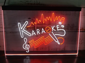 SS039 Nové! Karaoke Pub Bar Club Box NR Dual Farebné LED Neon Prihlásiť