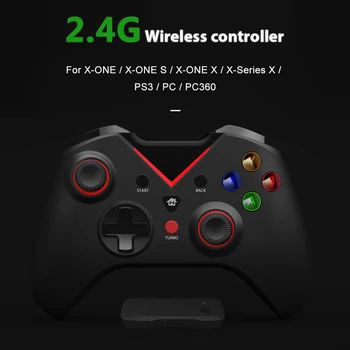 Bezdrôtový ovládač pre Duálne Vibrácie 2.4 G Wireless Gamepad Radič Šesť Os s Turbo Funkciou pre Xbox Jednom PC, Windows 10/8/7