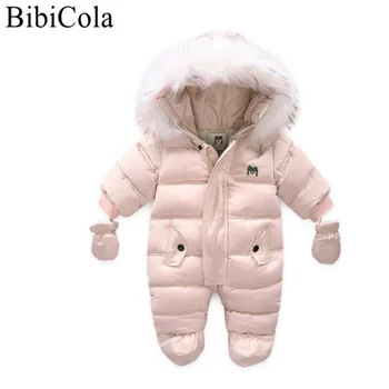 Zimné Oblečenie Dieťa Dieťa Snowsuits Chlapec Dievča Remienky Bunda S Kapucňou Teplé, Hrubé Kombinézach Outwear Deti Vrchné Oblečenie Dojčenské Oblečenie