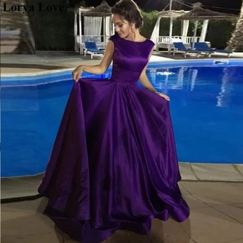 Angelsbridep Purple Prom Šaty Žien Formálnej Strany Noc Vestidos Gala Jar Riadok Jednoduché Saténové Šaty Elegantné Večerné Šaty