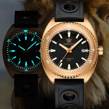 CUSN8 Bronz Dive Watch STEELDIVE SD1973S Luxusné Švajčiarske Svetelný 500M Nepremokavé NH35 Pohyb Mechanické náramkové hodinky Pre Mužov