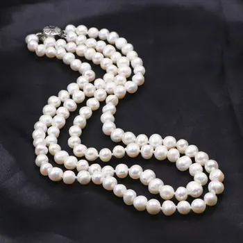 Prírodné Sladkovodné Perlový Náhrdelník pre Ženy Hliva Želanie Perly, Korálky Vrstvy Šperky, Náhrdelníky Prekvapenie na Valentína Darček A762