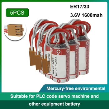 5 ks Originál NOVÝCH Batérií ER17/33 3.6 V 17330 C500-BAT08 3G2A9-BAT08 PLC Batérie S 4 Diery plug