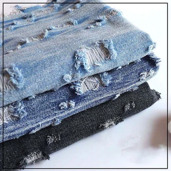 Imitácia rozbité otvor žakárové Bavlna pranie Jean tkaniny bavlnené tkaniny, ktoré lodenice,Šitie doplnkov,150x90cm/ks