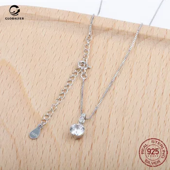 INY temperament šperky crystal Fashion flash náhrdelník S925 mincový striebro monokryštálov zirkón prívesok náhrdelník 581