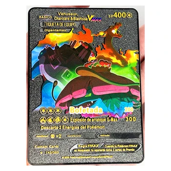 27 Štýly Pokemon Charizard Čiernej Nerezovej Ocele Kovové Karty VMAX Hračky Záľuby Hobby, Zberateľstvo Herné Kolekcia Anime Karty