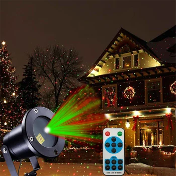 IP65 Vonkajšie Vianočné Laserový Projektor Svetlá Zelená Červená Hviezda Projektor Svetlo Pomocou Bezdrôtového Diaľkového Dovolenku Laser Pozornosti