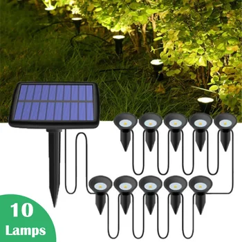 2 ks/10pcs Solárnej Energie Trávnik Lampy, Záhradné Osvetlenie, Vonkajšie Nepremokavé Kvetináč String Svetlá Terasa Cesta Dvore Dekor Solárne Lampy