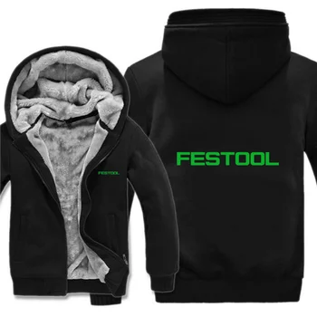 Nová Zimná pánska Móda Festool Nástroje Logo Zahustiť Bunda s Kapucňou, Bežné Mužské Teplé Fleeece Harajuku Hoody Coats