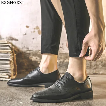 Black Oxford Mužov Šaty Topánky Kožené Formálne Návrhár Obuvi Mužov Vysoko Kvalitné Klasické Topánky Mužov Zapatos De Hombre Chaussure Homme