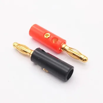 4/ 10Pcs Typ Svietidla Audio Reproduktorov Skrutku Pozlátené Golden 4 mm Black Red Banán Hlavu Pevný Pozlátený Konektor Konektory