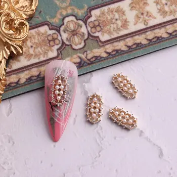 5 ks TN4966 Zliatiny Zirkón Pearl Nail Art Kryštály nechtov šperky Drahokamu nechty príslušenstvo dodávky nail art dekorácie charms
