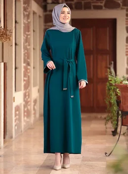 Ženy Hidžáb Oblečenie Islamskej Moslimských Dlhé Nosenie Jar Jeseň Novej Sezóny Kvalitnej Tkaniny S Pásom Vyrobené V Turecku Dubaj Francúzsko Župan