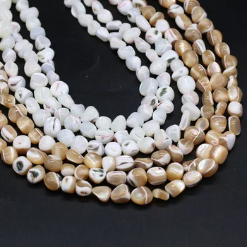 6-9mm Prírodné Sladkovodné Shell Perličiek Nepravidelný perleť Voľné Dištančné Korálkami Pre Výrobu Šperkov DIY Náramok Náhrdelník