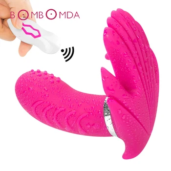 Bezdrôtové Diaľkové Ovládanie Motýľ Dildo Vibrátor Popruh Na Vibrátor Sexuálne Hračky Pre Ženy Pošvy G-bod Stimulátor Dospelých Sex Produkt