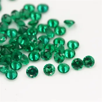Syntetické nano kamene výrobnú cenu voľné veľkoobchodný predaj 4-10 mm kolo smaragdovo zelená nano drahokam