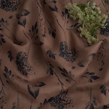 Vysoká kvalita piesku umyté čisté ľan šijacích Strojov kvet tlač tissu Tričko Šaty Šaty pastoračnej odevné textílie