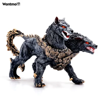 Wantmoin realistické Cerberus socha plastové monster socha& Hell-Pes hračka bábika ploche zvierat dekorácie vhodné pre deti darček