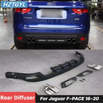 PP Alebo Uhlíkových Vlákien Zadný Nárazník Pery Výustka S Výfukové Potrubie Pre Jaguar F-PACE Car Tuning 2016-2020