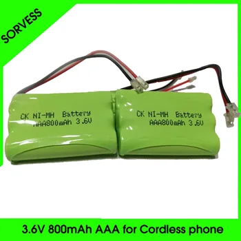 Sorvess 1-2 KS 3.6 V, Ni-MH AAA 800mAh Ni MH Dobíjacie Batérie S Konektormi Pre Bezdrôtový Telefón