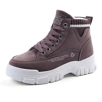 Zapatos de algodón para mujer, botas gruesas y cálidas de terciopelo que combinan con úloh, para la nieve, invierno, 2021